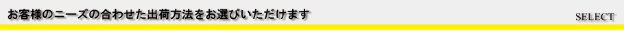 お客様のニーズに合わせた出荷方法をお選びいたします